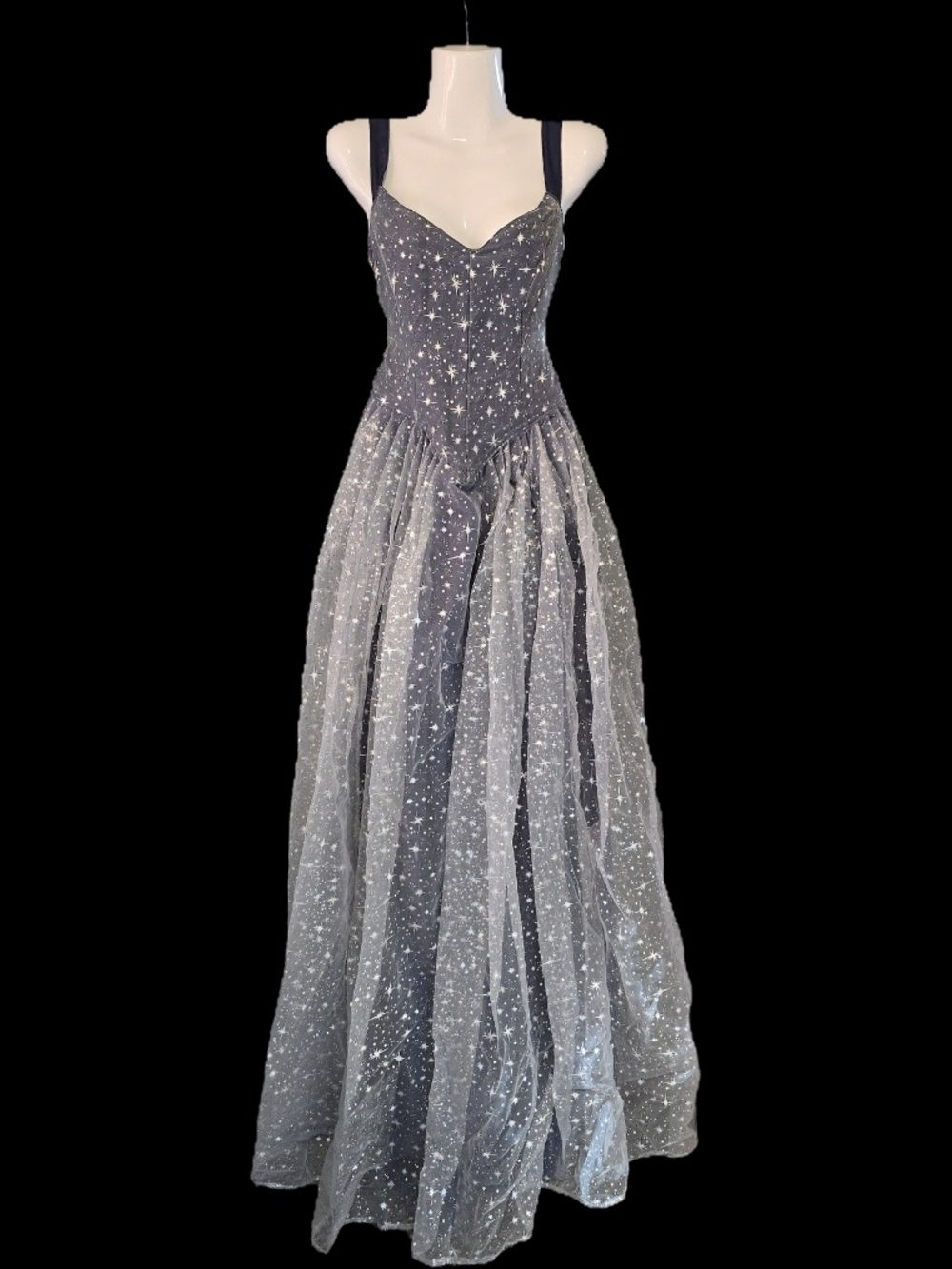 Custom Made Navy Starry Ball Gown | Evening Dress - Picture 8 of 9